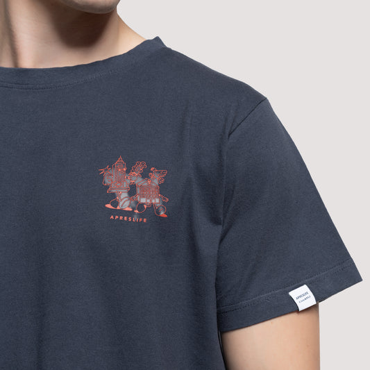 May Tee With Graphic Print - Live APLI In NY Navy