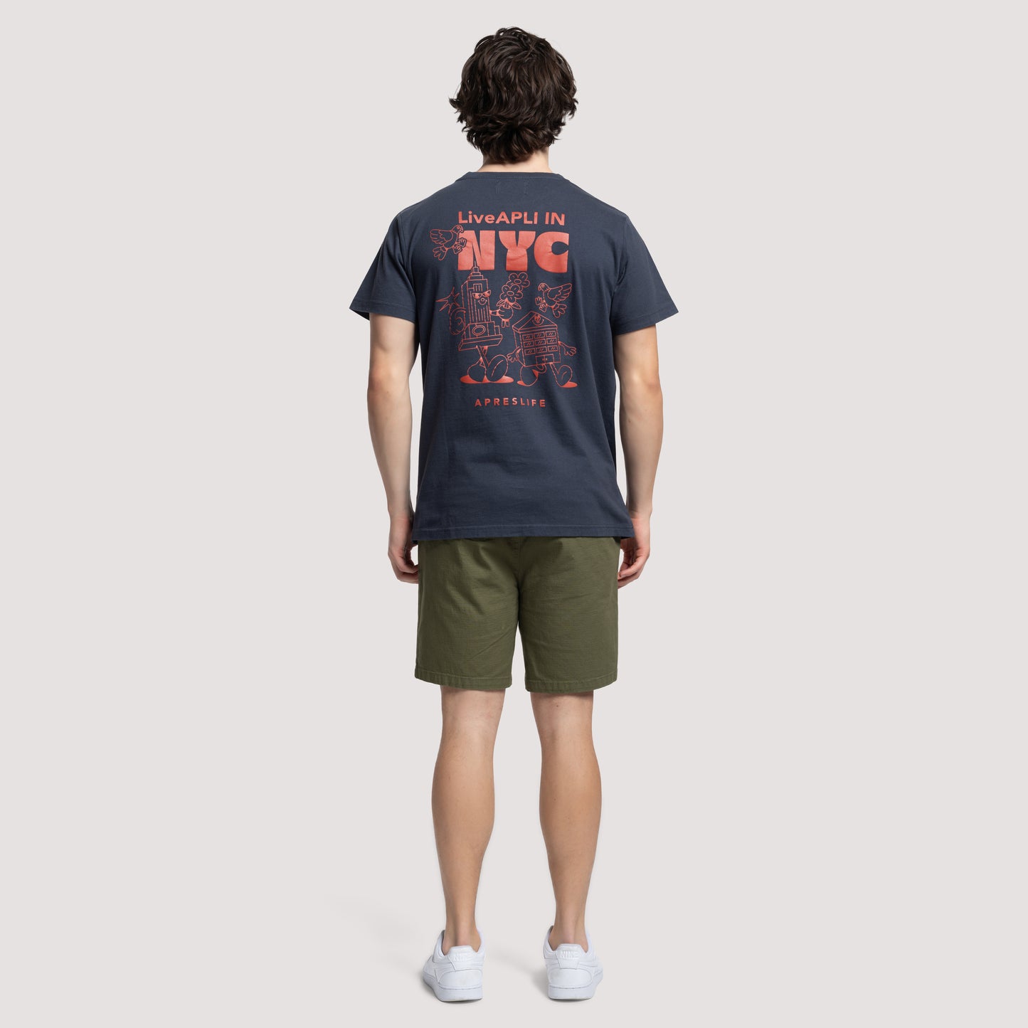 May Tee With Graphic Print - Live APLI In NY Navy