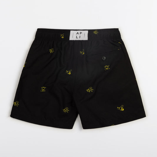 KIDS SWIM SHORTS KIDS BUMBLE B in color BLACK - Detail shot