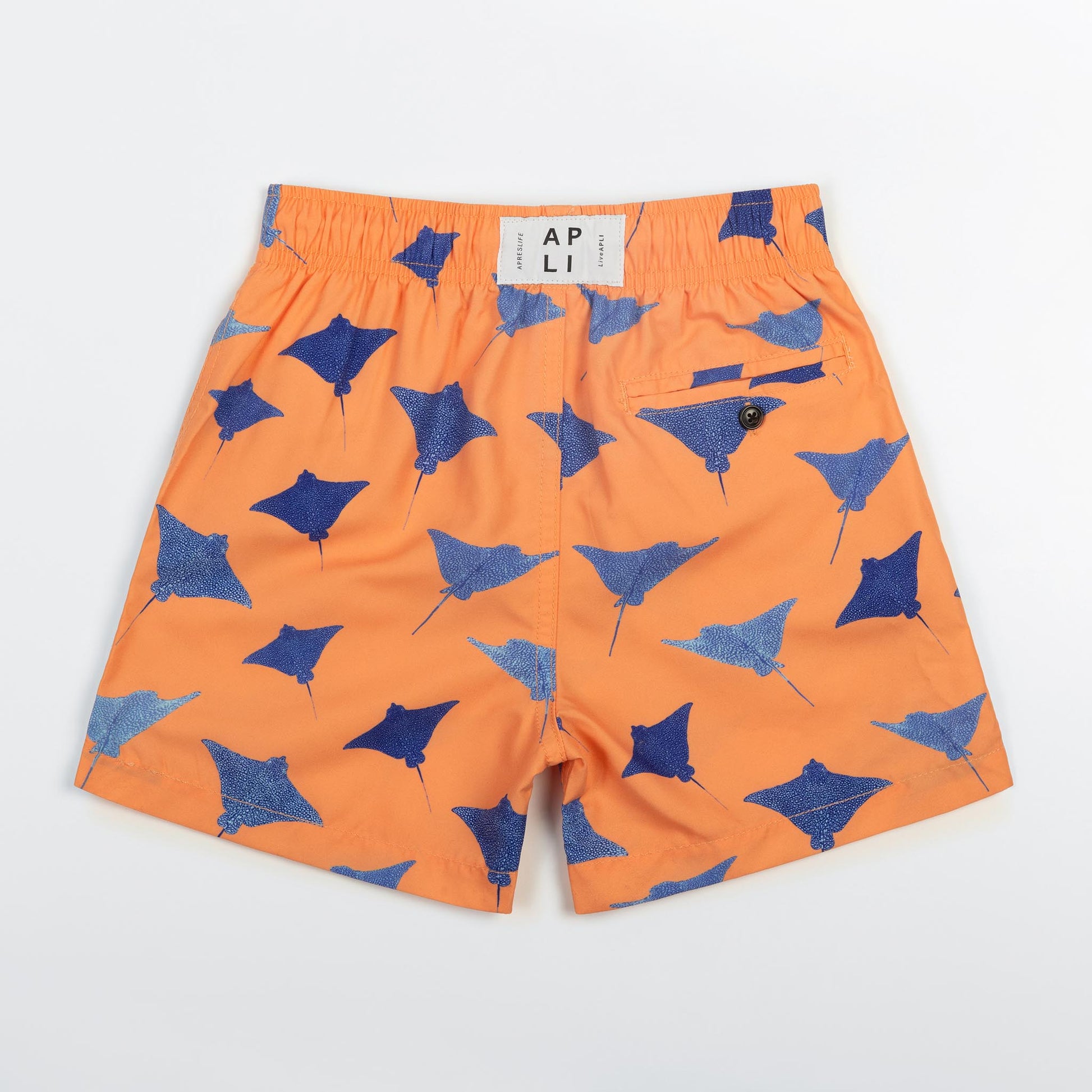 KIDS SWIM SHORTS KIDS MANTA in color ORANGE - Detail shot