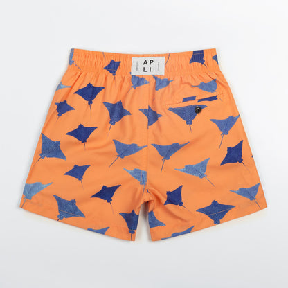 KIDS SWIM SHORTS KIDS MANTA in color ORANGE - Detail shot
