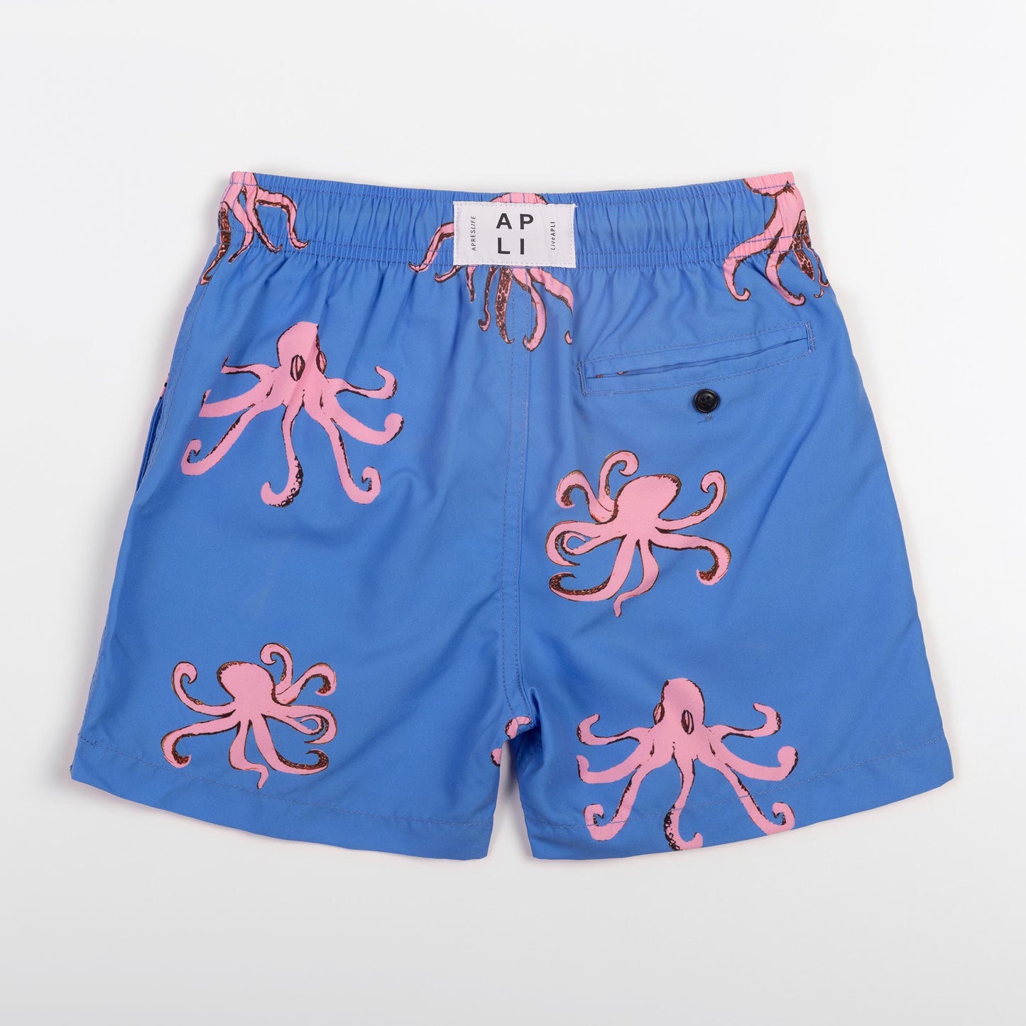 KIDS SWIM SHORTS KIDS OCTO in color BLUE - Detail shot