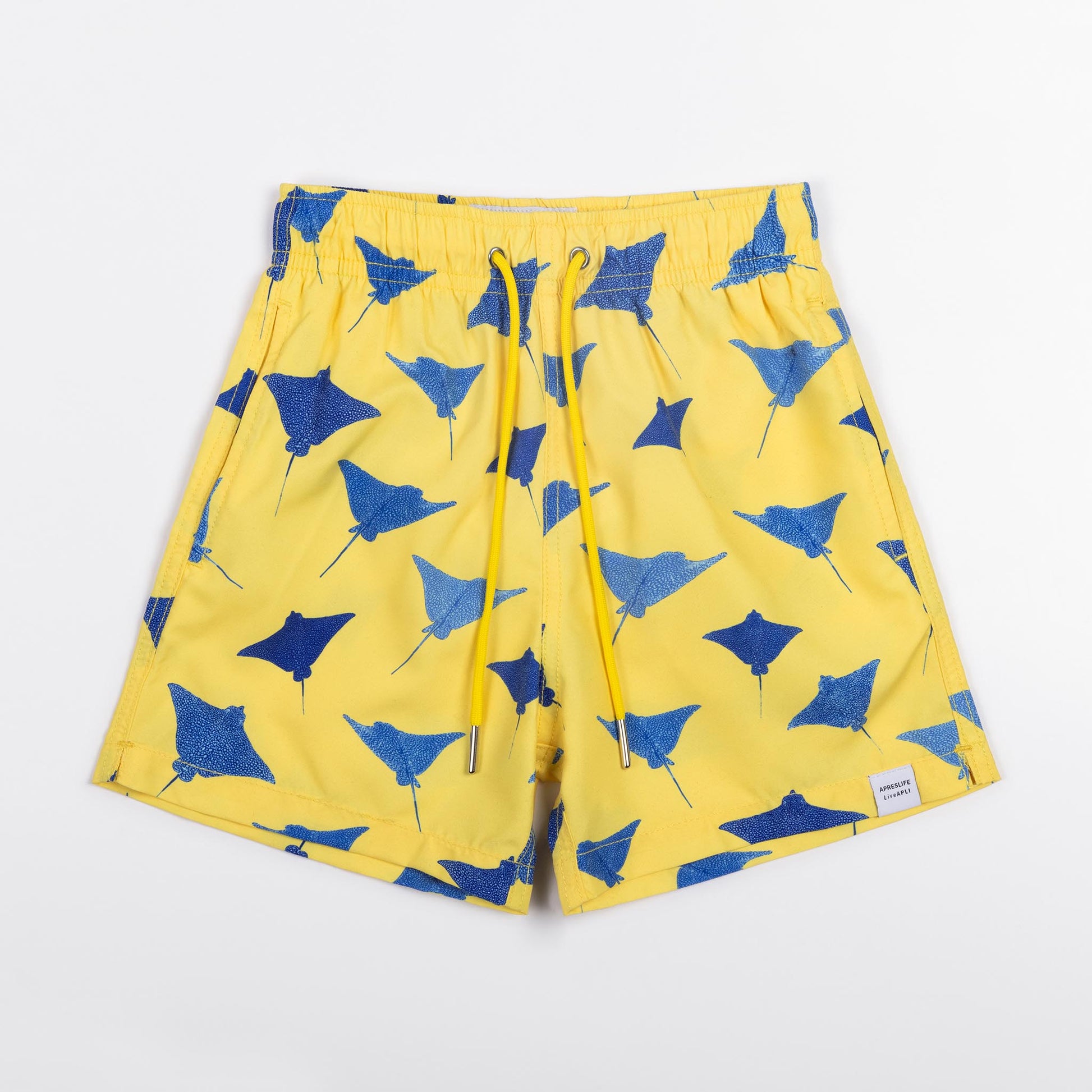 KIDS SWIM SHORTS KIDS MANTA in color YELLOW - Front shot