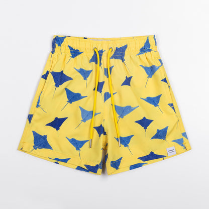 KIDS SWIM SHORTS KIDS MANTA in color YELLOW - Front shot