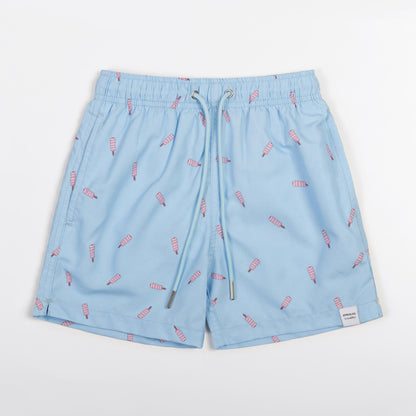 KIDS SWIM SHORTS KIDS TWISTER in color BLUE - Front shot