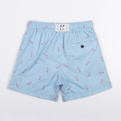 KIDS SWIM SHORTS KIDS TWISTER in color BLUE - Detail shot