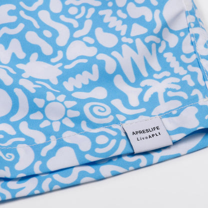 KIDS SWIM SHORTS KIDS UNDER THE SEA in color BLUE - Back shot
