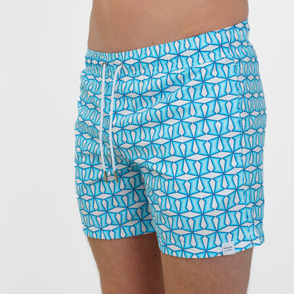 SWIM SHORTS METRIC in color BLUE - Back shot