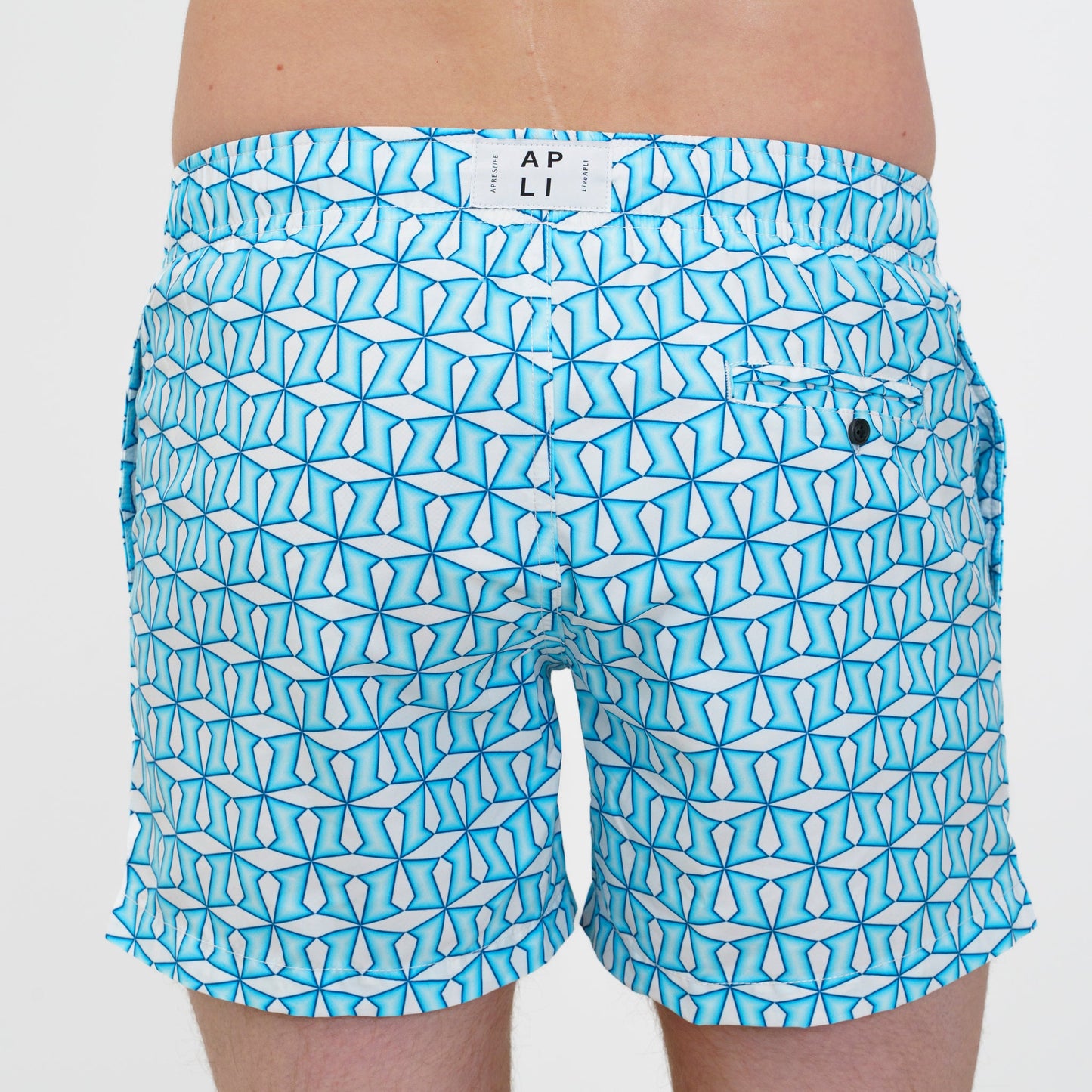 SWIM SHORTS METRIC in color BLUE - Detail shot