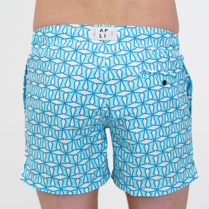 SWIM SHORTS METRIC in color BLUE - Detail shot